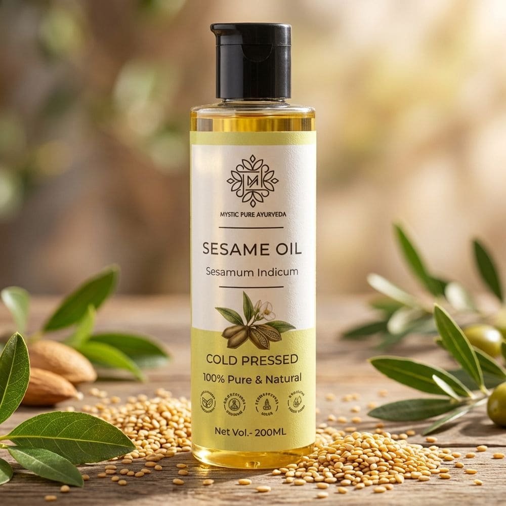 Pure Sesame Oil (Til ka Tel) For Skin, Hair & Body Massage-200ml 1 Sesame Oil for Hair Growth